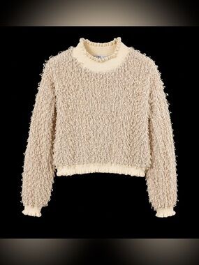 Zara Trafaluc off white blouse, unique style pullover, women’s size Small.